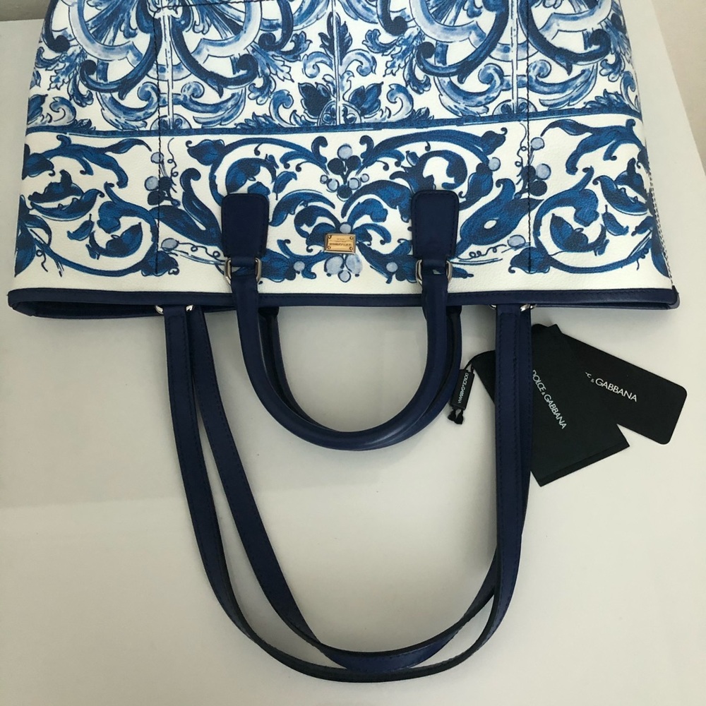 SOLDDolce&Gabbana tote bag Majolica print leather - Picture 4 of 6